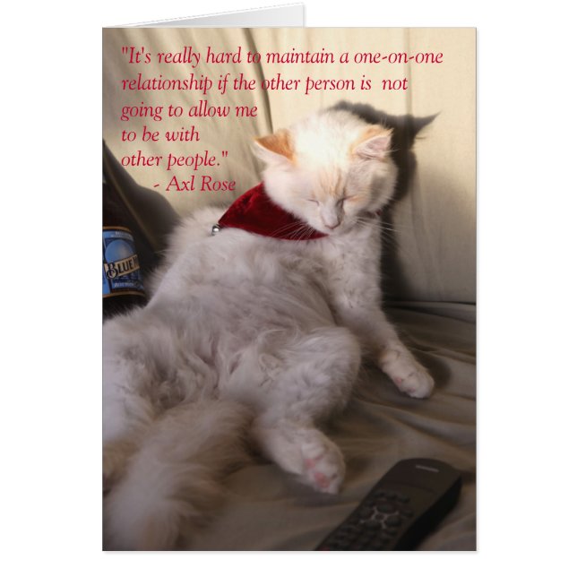 El gato como Axl Subió sobre la monogamia: (Frente)