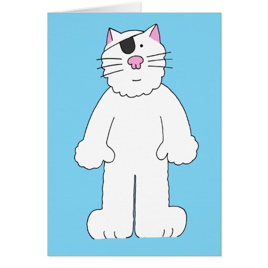 El gato con el remiendo del ojo encendido, tarjeta de felicitación