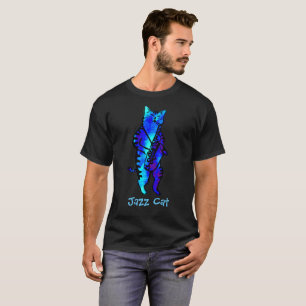 ¡¡¡El Gato De Jazz Que Juega Una Camiseta Saxofóni