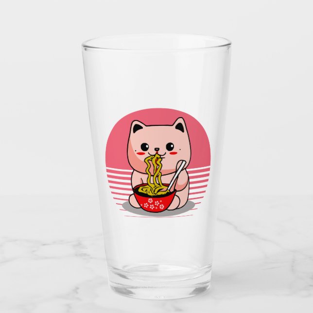 El gato de Kawaii comiendo ramen (Anverso)