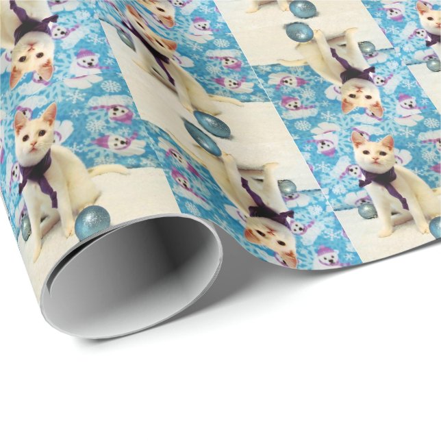 El gato de los Navidades de Audrey / Papel envuelt (Esquina del rollo)