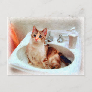 El gato del impresionista en una postal de la cuen