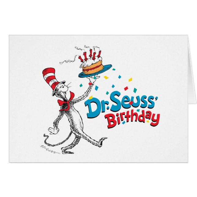 El gato en el Gorra | Cumpleaños del Dr. Seuss (Anverso (Horizontal))