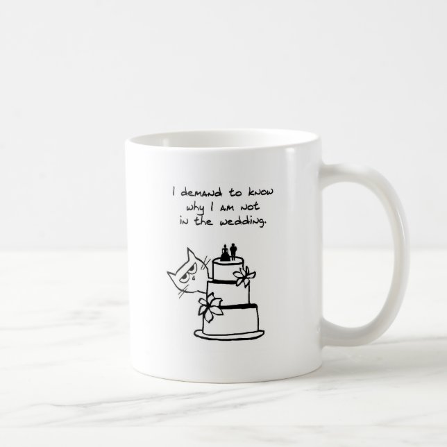 El gato estrella la boda - taza de café divertida (Derecha)