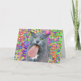 ¿El Gato fiesta Tiene Su Lengua? Tarjeta