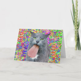 ¿El Gato fiesta Tiene Su Lengua? Tarjeta