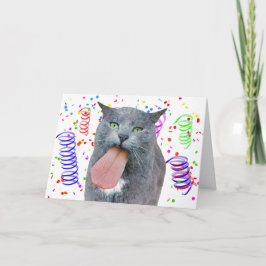 ¿El Gato fiesta Tiene Su Lengua? Tarjeta