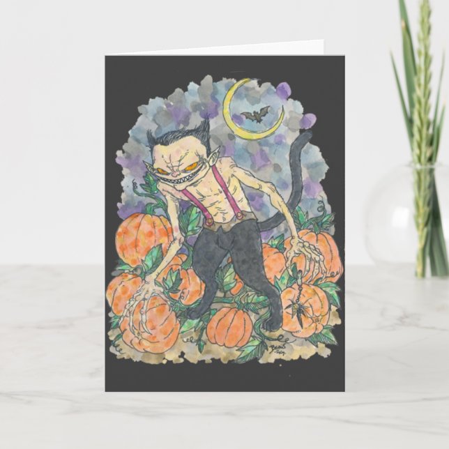 El "gato jadea" la tarjeta de la historia y de (Anverso)