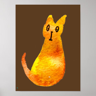 El gato jengibre adorable acuarela arte de ilustra