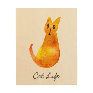 El gato jengibre adorable acuarela arte de ilustra