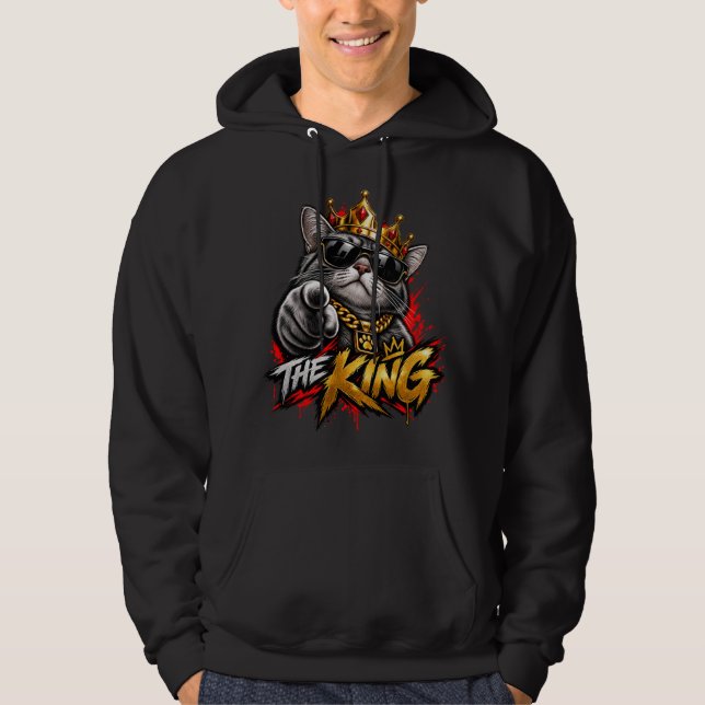 El Gato King Cool Con Sudadera Con Corona (Anverso)