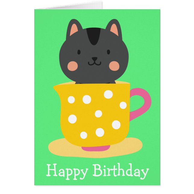 El gato lindo en el personalizado de té en la ment (Frente)