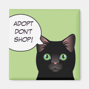 El gato negro Adopt no hace compras imán del