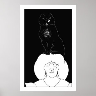 El gato negro de la impresión Poster de Aubrey Bea