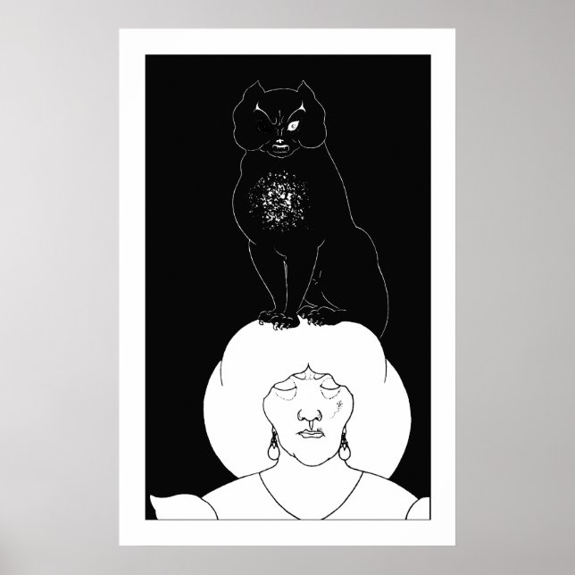 El gato negro de la impresión Poster de Aubrey Bea (Frente)