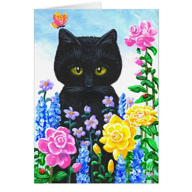 El gato negro florece el verano Creationarts de (Frente)