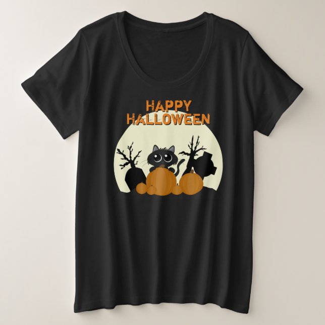 El gato negro lindo de Halloween (Anverso del diseño)