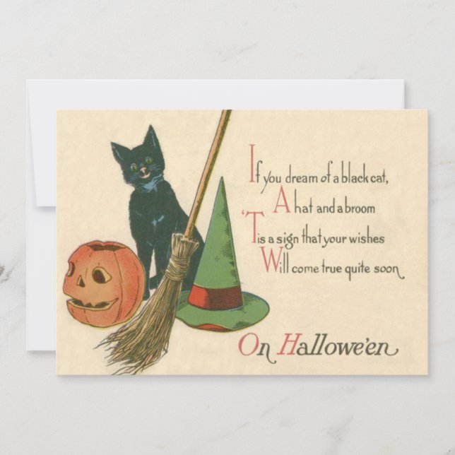 El gato negro sonriente Jack O Lantern Witch Gorra (Anverso)