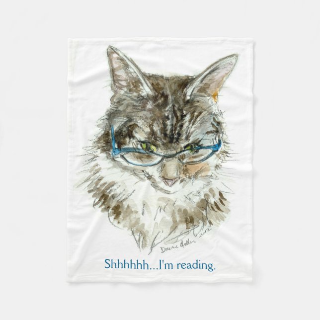 El gato que lee una manta de lana (Anverso)