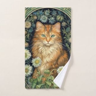 El gato rojo en el arte del jardín