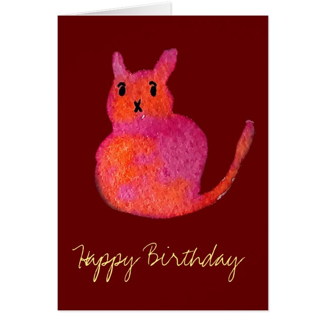 El gato rosa funky lindo gatito (Frente)