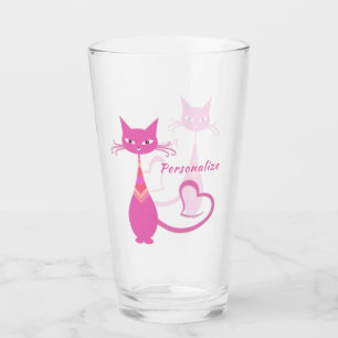 El gato rosa retro Slinky 50's 60s Bebida Art Deco