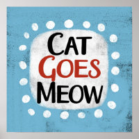 El gato se va con el arte de la pared Poster Meow
