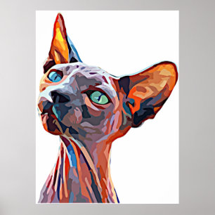 El gato sin pelo El arte abstracto del animal colo