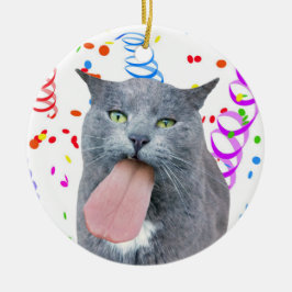 ¿El Gato Tiene Tu Lengua? Ornamento cerámico