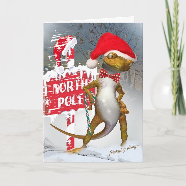 El Gecko visita las tarjetas de Polo Norte (Anverso)