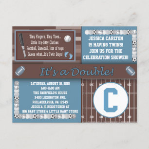 El gemelo se divierte las invitaciones de Baby
