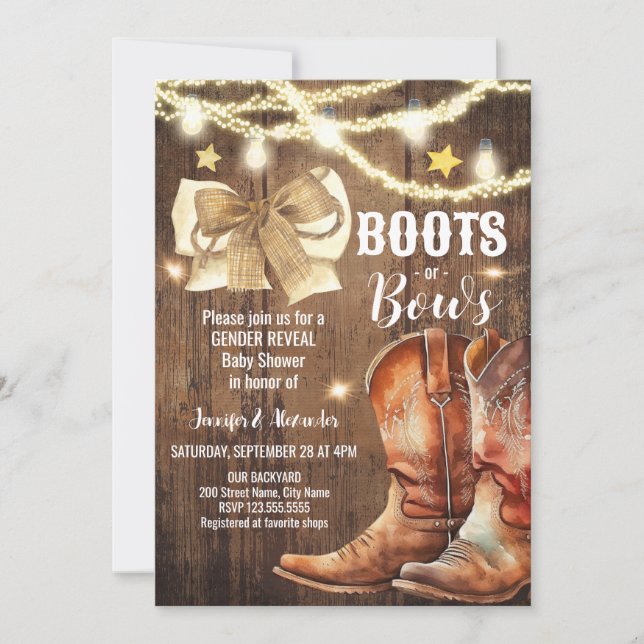 El género Boots o Bows revela la invitación de Bab (Anverso)