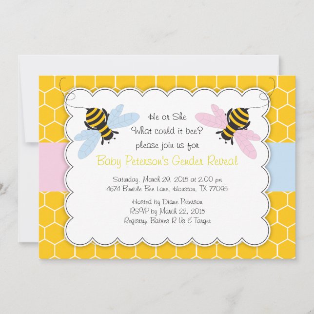 El género Bumble Bee revela la invitación de Baby  (Anverso)