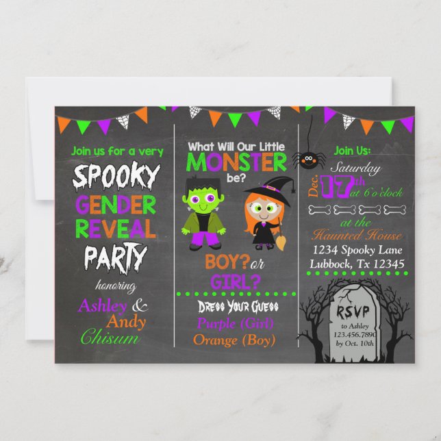 El género de Halloween revela la invitación (Anverso)