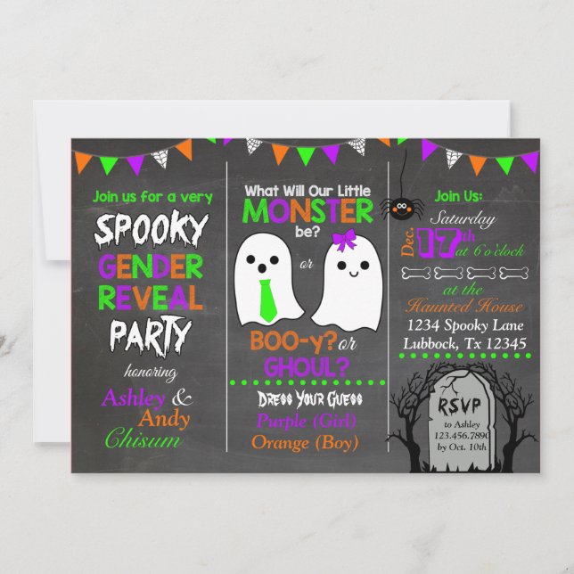 El género de Halloween revela la invitación (Anverso)