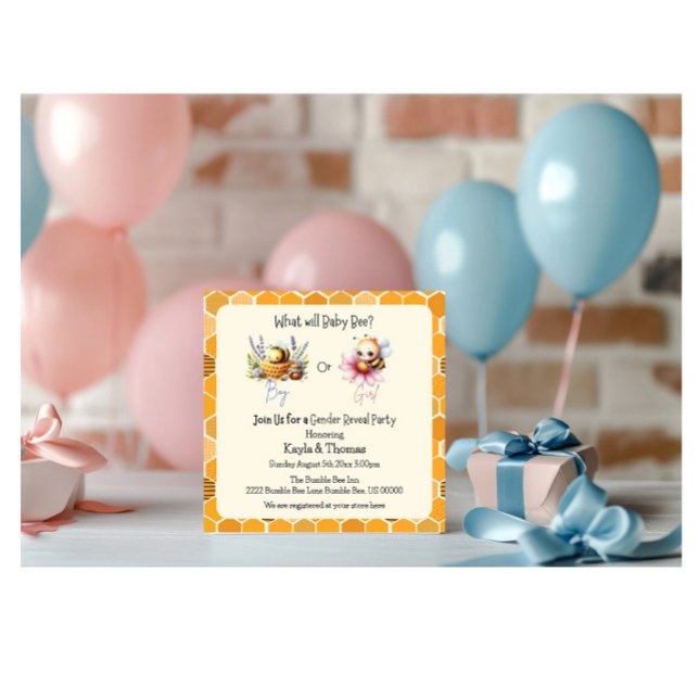El género de la bebe revela la invitación azul ros (Subido por el creador)