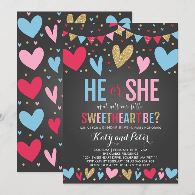 El género de la tarjeta del día de San Valentín (Anverso / Reverso)