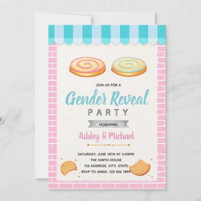 El género de las cookies revela la invitación de l (Anverso)