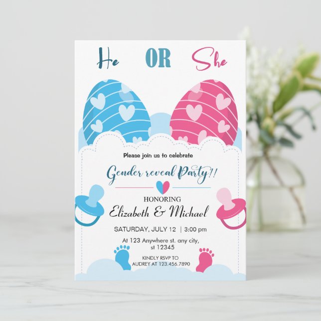 El género de Pascua revela invitaciones (Anverso de pie)