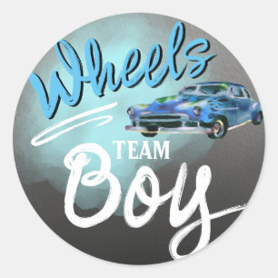 El género de Ruedas o Talos revela pegatina redond