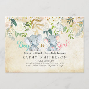 El género del elefante floral revela la invitación