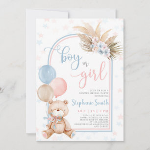 El género del oso revela la invitación de Baby Sho