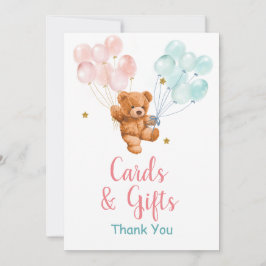 El género del oso revela tarjetas y regalos de glo