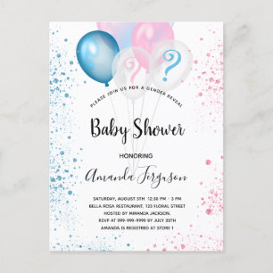 El género revela la ducha de bebé invitación de ch