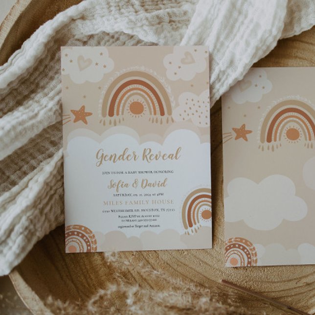 El género revela la invitación del arcoiris boho (Subido por el creador)