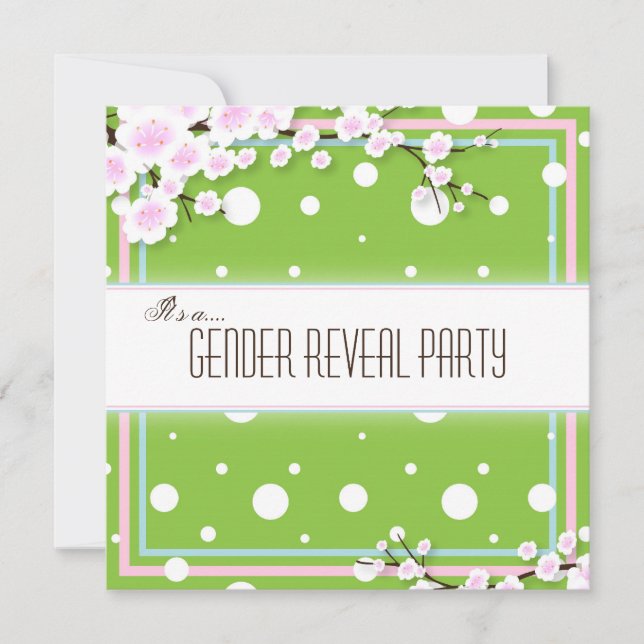 El género revela la invitación del fiesta - verde (Anverso)