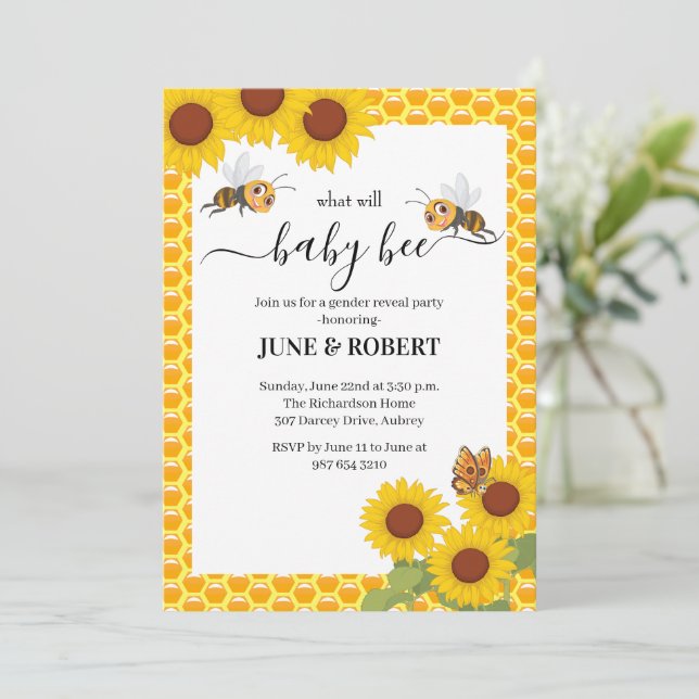 El género revela lo que será la invitación a la fi (Anverso de pie)