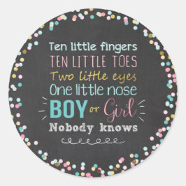 El género revela pegatinas Sello para sobres Niño 