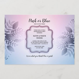 El género rosa o azul revela la invitación a la fi
