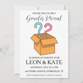 el género rosa y azul moderno revela invitaciones